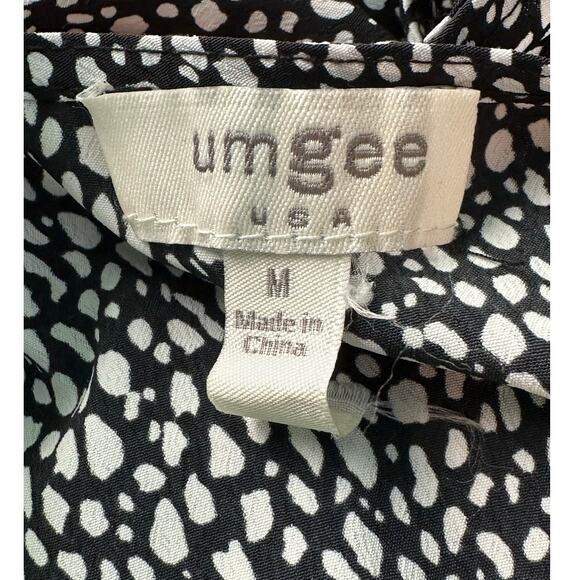 Umgee black white prim short sleeves romper size M - Picture 3 of 10